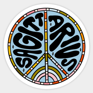 Sagittarius Peace Sign Sticker